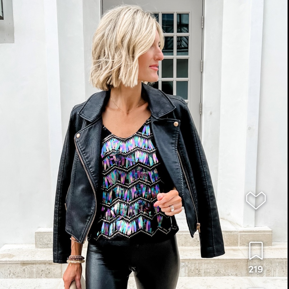 Blank NYC Black Leather Moto Jacket